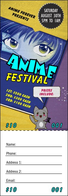 Anime Raffle Ticket Product Front