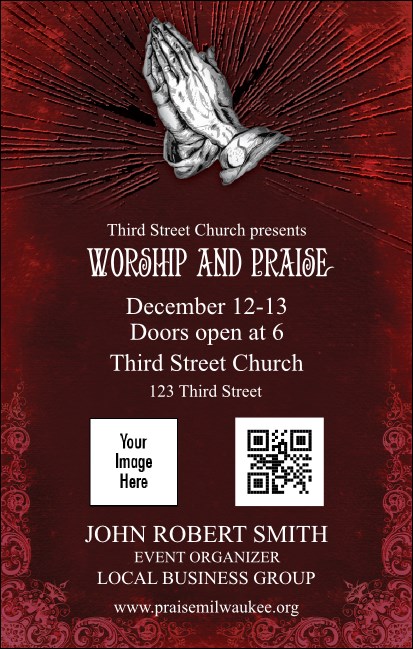 Gospel Praying Hands VIP Event Badge Medium Product Front