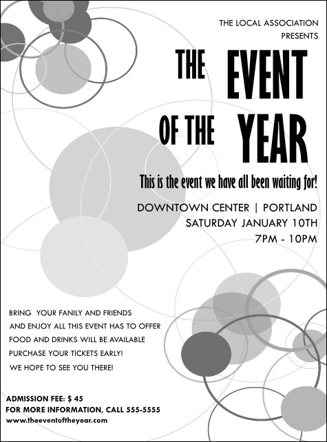 All Purpose Circles Black and White Flyer Product Front