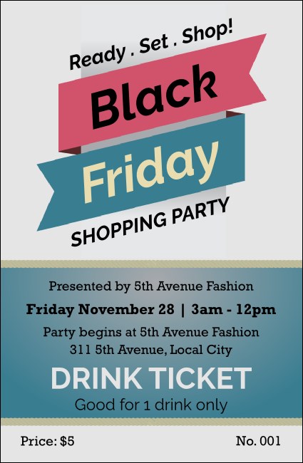Black Friday Sale Drink Ticket Product Front