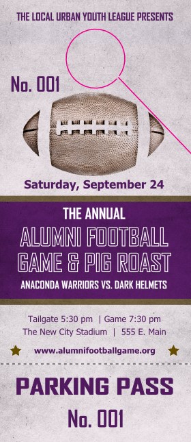 Football Purple Hang Tag