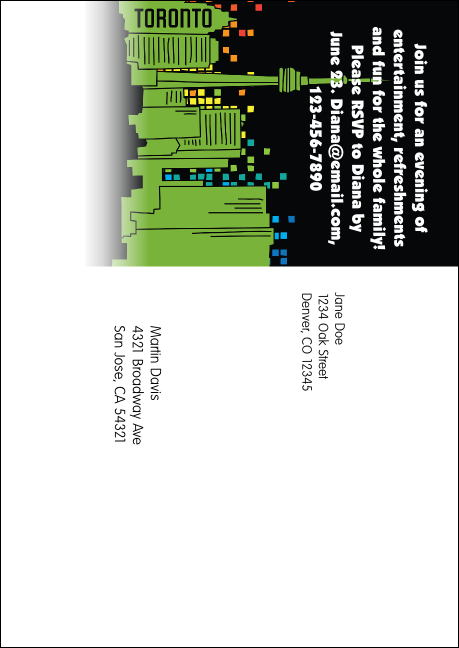 Toronto Postcard Mailer (Black) Product Back