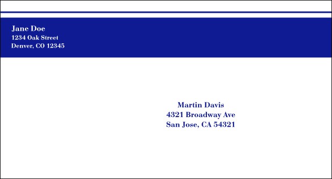 Blue Stripe #6 1/2 Envelope Product Front