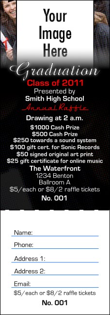 Graduation Diploma Upload Image Raffle Ticket