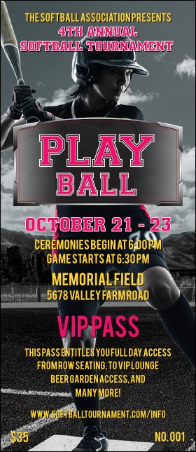 Softball Challenge VIP Pass