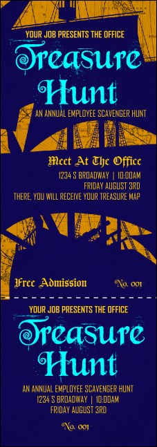 Pirate Ship Blue & Orange Event Ticket Product Front