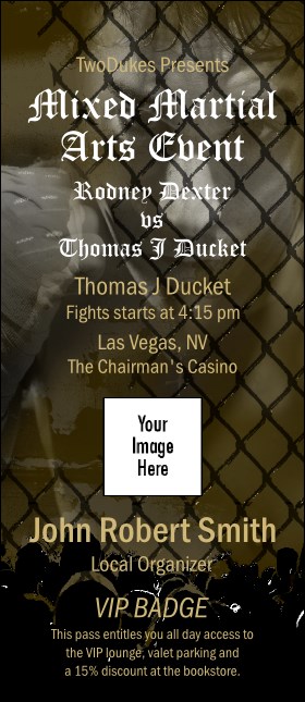 Mixed Martial Arts (Green) VIP Event Badge Large (REPLACED) Product Front