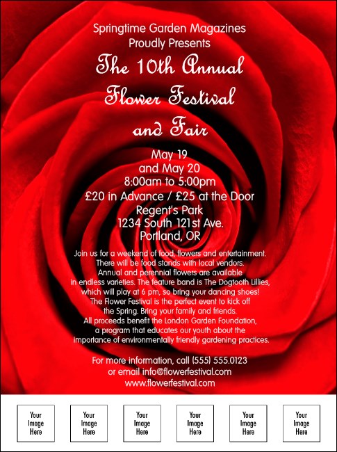 Red Rose Flyer with Image Upload Product Front