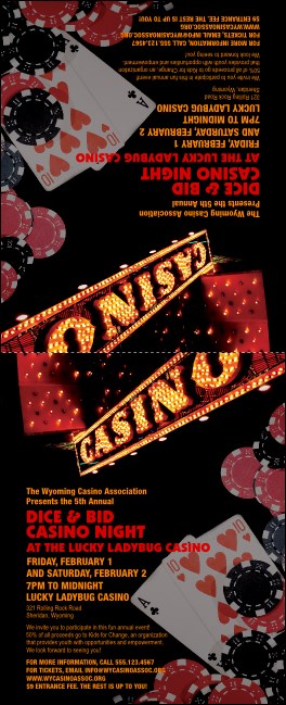 Casino Night Table Tent Product Front