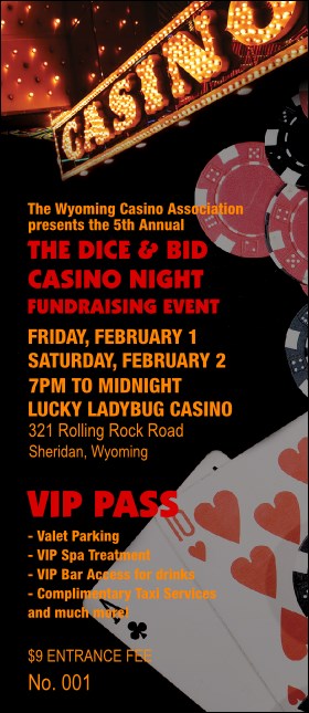 Casino Night VIP Pass Product Front