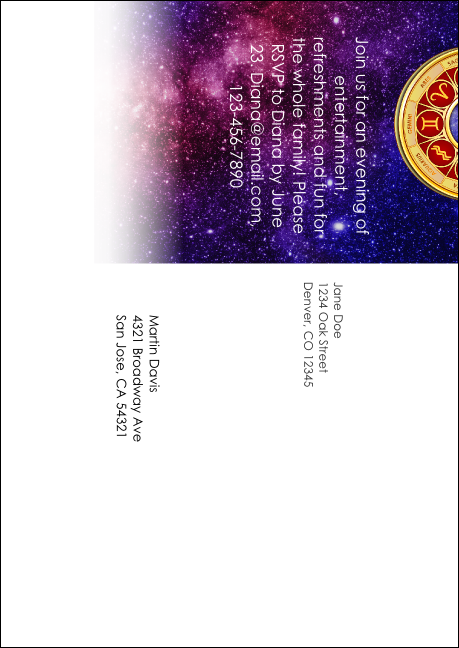 Astrology Postcard Mailer Product Back