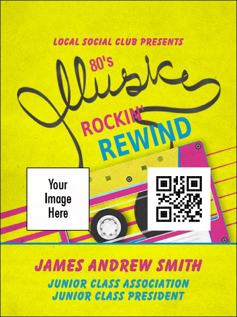 80s Music Club  Economy Event Badge Product Front