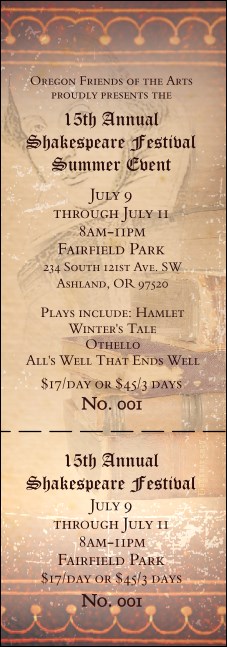 Performing Arts Event Ticket Product Front