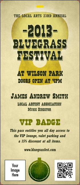 Banjo and  Guitar VIP Event Badge Large Product Front