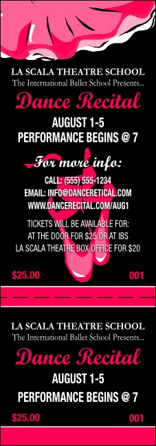 Dance Recital Event Ticket Product Front