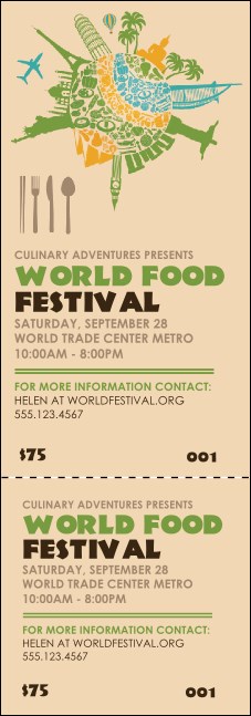 Food Festival Event Ticket Product Front