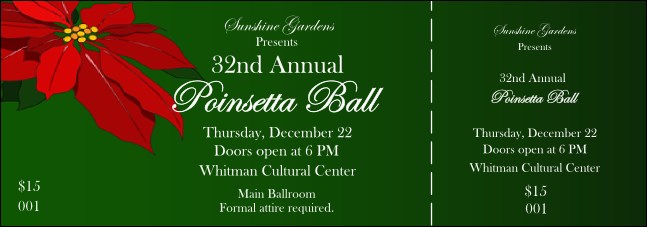 Christmas Poinsettia General Admission Ticket 002 Product Front