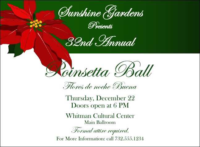 Christmas Poinsettia Invitation 001