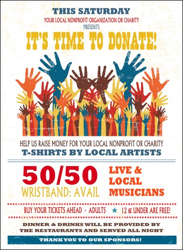 Fundraising Hands Invitation Product Front