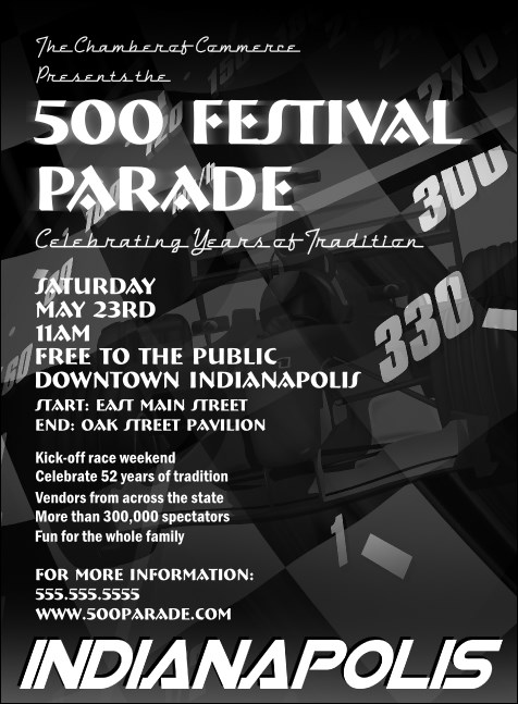 Indianapolis Invitation (black and white)