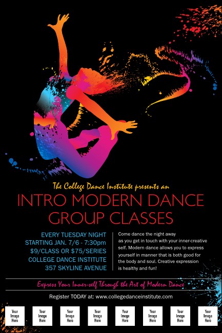 Modern Dance Black Logo Poster Product Front