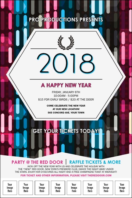 Year Neon Lights Logo Poster Product Front