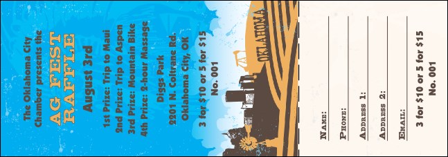 Oklahoma Raffle Ticket Product Front