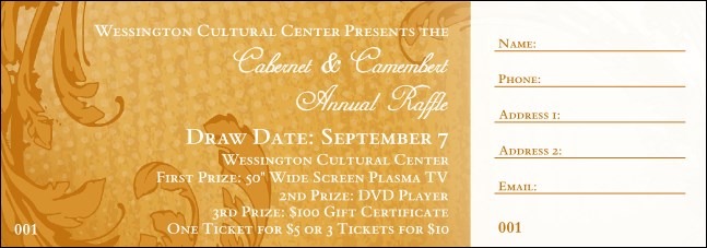 Yellow Classic Raffle Ticket