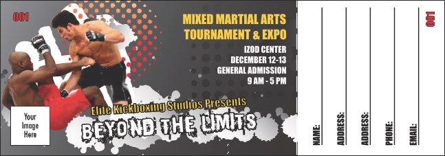 MMA Frontkick Raffle Ticket Product Front