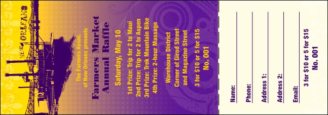 New Orleans Raffle Ticket Product Front