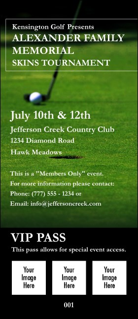Golf Photo VIP Pass Product Front