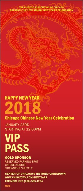 Chinese New Year VIP Pass Product Front