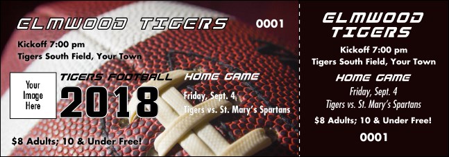 Football Schedule Event Ticket Product Front