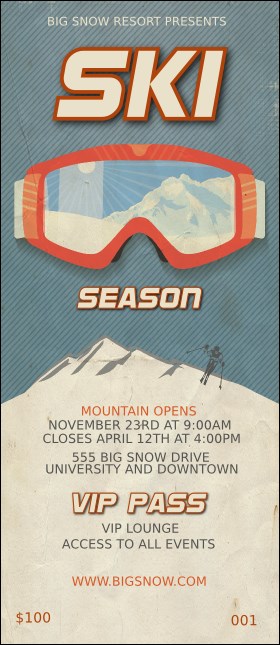 Ski Goggles VIP Pass Product Front