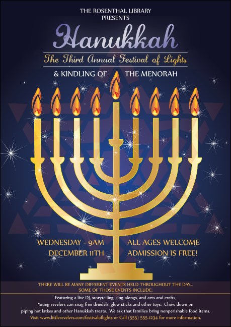 Hanukkah Menorah Club Flyer Product Front