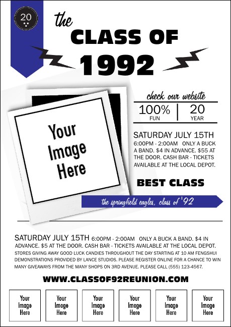 Class Reunion Mascot Blue Club Flyer